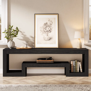 Meuble TV de style ferme vintage en bois de 63 pouces, meuble multimédia <span class=keywords><strong>moderne</strong></span>, étagères de rangement, <span class=keywords><strong>table</strong></span> console - Product Image 4