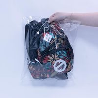 Sacs en plastique HDPE transparents réutilisables autocollants de qualité alimentaire, couleur/taille personnalisées, logo personnalisé, impression sérigraphique, emballage pour chaussettes