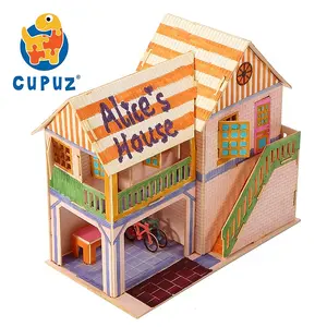 3D-Papier-Puzzle, Mini DIY Model House Kit Niedliches Zimmer Lernspiel zeug Puzzles Geschenk für Kinder und Erwachsene