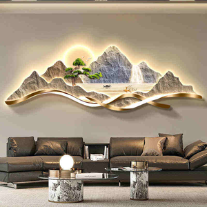 Decorazione Moderna per Soggiorno, Quadro <span class=keywords><strong>da</strong></span> <span class=keywords><strong>Parete</strong></span> con Illuminazione <span class=keywords><strong>LED</strong></span>, Dipinto Paesaggistico di Alta Qualità per Sfondo Divano - Product Image 2