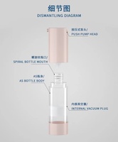 10ml 30ml 50ml bouteille de pompe sans air de luxe résistante avec pompe avec pompe en plastique blanc pour emballage cosmétique