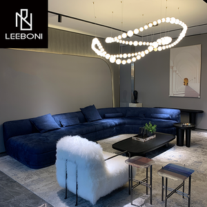 बैक्टर सोफे लक्जरी लिविंग रूम सोफे मखमली आधुनिक कोने 7 सीटर बड़े मॉड्यूलर u आकार वक्र - Product Image 5