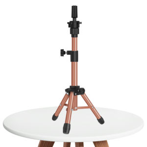 Support Trépied Métallique Réglable Marron Coloré pour Tête de Mannequin de Coiffure et Maquillage, Outil d'Extension Capillaire - Product Image 1