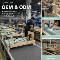 Reformer de Pilates de Madera Verde Menta, Equipo de Fitness para Estudio, Venta al por Mayor, OEM, ODM, Proveedor de Entrenamiento de Yoga y Core