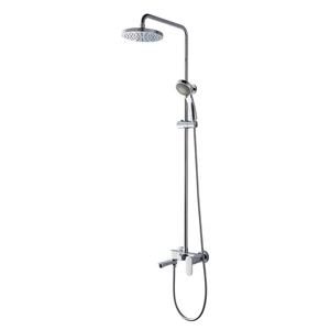 Columna de <span class=keywords><strong>ducha</strong></span> termostática italiana cromada de un solo grifo, montada en la pared con barra deslizante, diseño moderno - Product Image 2