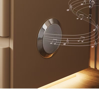 Mesita de Noche Inteligente y Contemporánea para Dormitorio, con Carga Inalámbrica, Luz Nocturna de 3 Colores