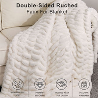 Plaid en fausse fourrure OEM/ODM/Service 24h/24, plaid d'hiver de taille king size, couleur unie