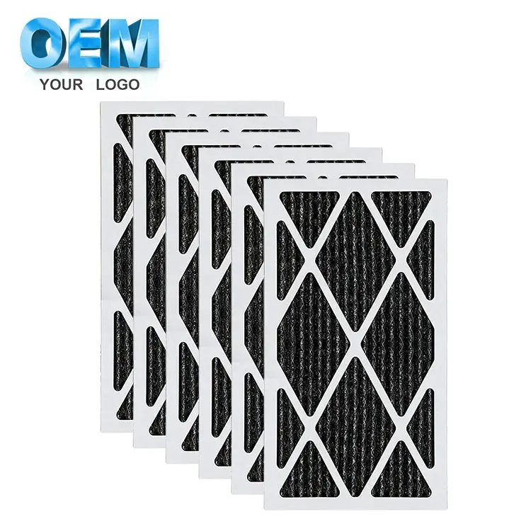 Custom MERV 8 11 13 pleated AC furnace air filters with activated carbon for AC HVAC and furnaces