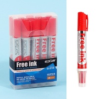 Marqueur pour tableau blanc en plastique noir de grande capacité personnalisé, encre liquide rechargeable, marqueur remplaçable, marqueurs pour tableau blanc