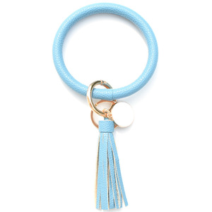 Bracelet en <span class=keywords><strong>cuir</strong></span> PU tie-dye avec pampilles, porte-clés, pendentif, breloque, bracelet de poignet, bijoux bohèmes pour femme – 4 styles - Product Image 3
