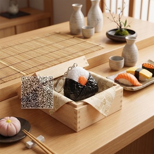 Popular cocina japonesa Artificial Nori envuelto Onigiri adornos lindo Sushi colgante llavero para promociones de restaurante - Product Image 4