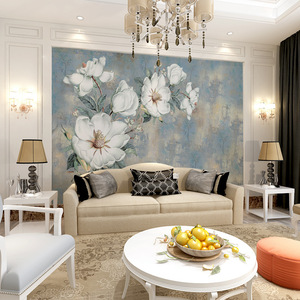 Papier peint de fond 3D Nordic Tv Papier peint pastoral Canapé Chambre murale Salon Fleur Film et Télévision Revêtement <span class=keywords><strong>mural</strong></span> - Product Image 3