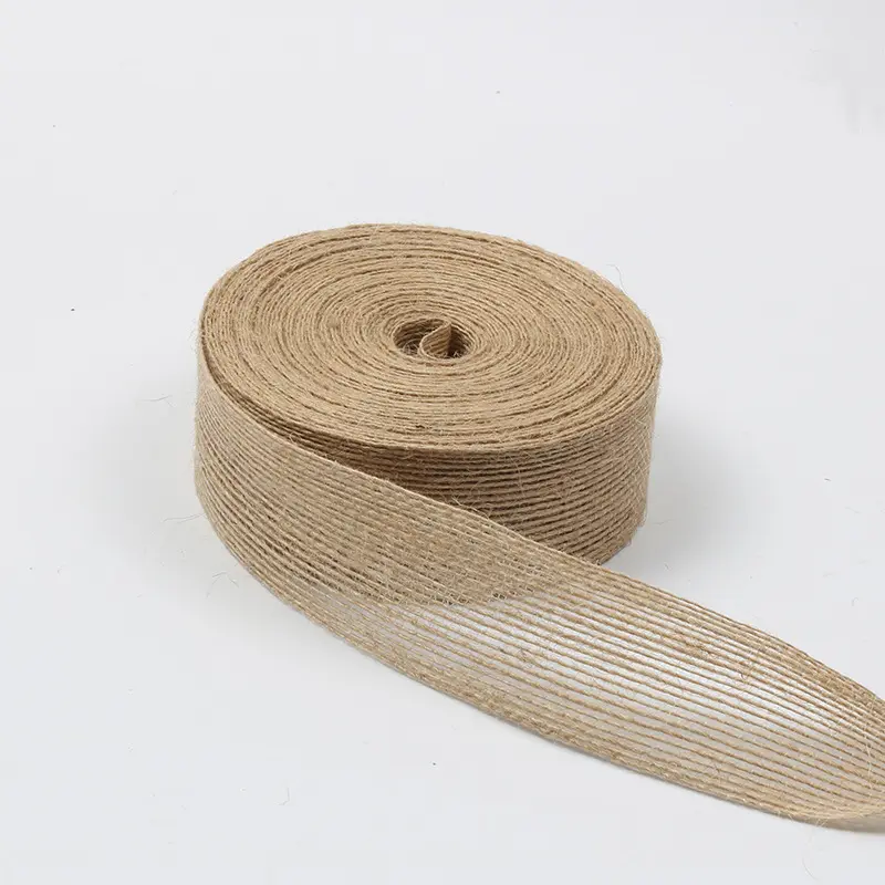 Corda fita webbing tecido de linho cordão corda de juta Natural