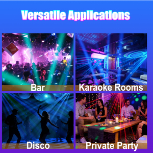 Projecteur laser LED RGBW <span class=keywords><strong>haute</strong></span> luminosité à tête mobile pour discothèque, lumière de fête rotative, stroboscope DMX512 IP20, 2 faisceaux 540° Pan 320° pour scène - Product Image 4