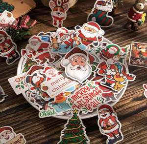 Personalizada Venta Caliente Decoraciones Navideñas Impermeable Personalización PVC Vinilo Pegatinas <span class=keywords><strong>Navidad</strong></span> Dibujos Animados Pegatinas - Product Image 2