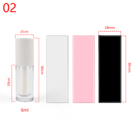 Tubes de brillant à lèvres dorés de 6 ml, tubes de brillant à lèvres mignons, emballage de tubes de brillant à lèvres avec applicateur à grande brosse, emballage de brillant à lèvres