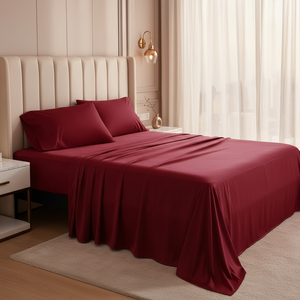 4PCs Cooling Breathable 300tc Bed Set 100% Viscose From Bamboo <b>Sheets</b> <b>Queen</b> <b>Size</b> Deep Pocket Home Hotel Use - Product Image 1