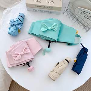 Mini Paraguas de Bolsillo Manual Plegable en 5 Secciones con Varillas de Aleación, Logotipo Personalizado, Doble Uso, Protección UV con Revestimiento Negro contra Sol y Lluvia - Product Image 6