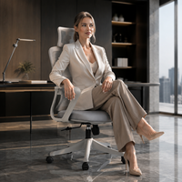 Chaise de bureau ergonomique à dossier haut en maille, pivotante, pour bureau de direction, idéale pour les projets de bureau