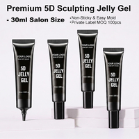 Gel de modelage 3D non collant pour les mains, gel sculptant 5D effet gelée pour ongles, marque privée, vente en gros