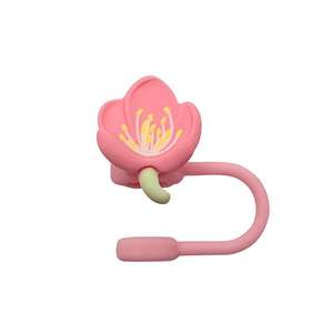 Tapa de paja de flor de cerezo rosa de 10mm para vaso de 30 y 40 OZ con asa, accesorios de copa Stanley, adorno de paja 3D <span class=keywords><strong>Sakura</strong></span> - Product Image 6