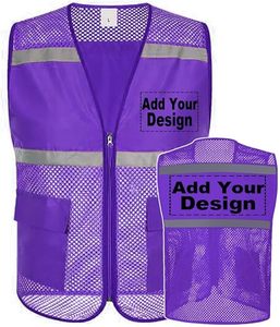Gilet da Volontario Leggero e Traspirante in Rete, Alta Visibilità con Strisce Riflettenti, Tasche Multiple, Logo Personalizzato Stampato - Product Image 1