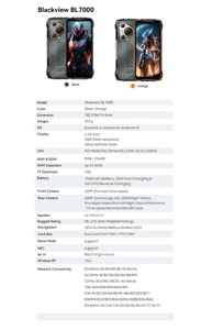 Blackview BL7000 5g Ai gồ ghề điện thoại deepseek Gpt <span class=keywords><strong>Android</strong></span> 15 điện thoại thông minh, 6.78 "HD + 2.4K hiển thị 120Hz, 24(8 + <span class=keywords><strong>16</strong></span>)<span class=keywords><strong>GB</strong></span> 256GB, 7500amh - Product Image 6