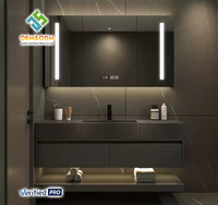 OEM 2025 Juerte Robinet d'évier mural moderne en bois massif Armoire de salle de bain avec miroir pour la chambre à coucher et la salle à manger