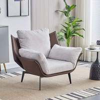 Fauteuil simple pliable en velours écologique de luxe moderne pour appartement, salon, hôtel, loisirs