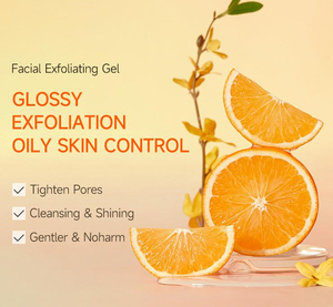 <span class=keywords><strong>Gel</strong></span> <span class=keywords><strong>exfoliant</strong></span> purifiant à l'orange personnalisé OEM avec vitamine C et AHA, nettoyant en profondeur les pores, gommage visage et corps pour points noirs et peau terne - Product Image 5