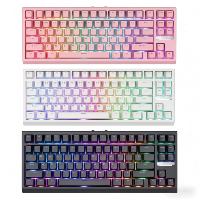 EPOMAKER G84 Triple Mode Mechanical Keyboard 75% Layout 84 Keys Wireless//Wired Hot-swap RGB PBT Keycaps ForOffice/Game