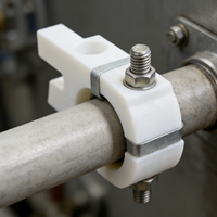 HANSA Pièces usinées en PTFE de haute qualité, bloc coulissant en forme de U avec insert métallique pour équipement d'automatisation
