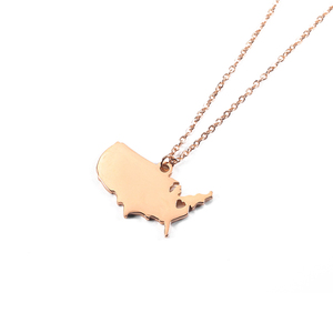 Collier pendentif en or 18 carats imperméable <span class=keywords><strong>carte</strong></span> des <span class=keywords><strong>états</strong></span>-<span class=keywords><strong>unis</strong></span> collier minimaliste <span class=keywords><strong>carte</strong></span> du pays du monde bijoux pour femmes filles - Product Image 4