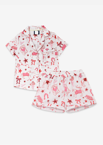 Set di pigiami da donna personalizzati con stampa stella e giostra cintura elastica abbigliamento estivo a maniche corte pantaloncini pigiami all'ingrosso - Product Image 6