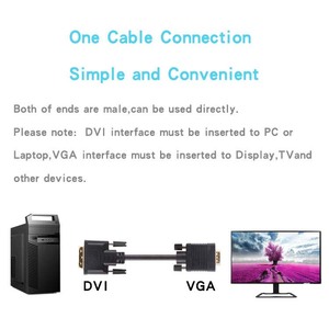 <span class=keywords><strong>Cable</strong></span> Adaptador <span class=keywords><strong>DVI</strong></span> <span class=keywords><strong>a</strong></span> <span class=keywords><strong>VGA</strong></span> Chapado en Oro con Revestimiento de PVC, Resolución 1080P, 1.5m de Longitud para Computadora y Monitor - Product Image 6