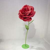 Riesige Stehende Realistische Papierblumen Rote Rosa Rosen Hochzeit Weihnachten Heim Party Dekoration Bestseller