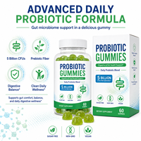 Complément alimentaire probiotique en gommes 5 milliards de UFC avec fibres prébiotiques inuline, à base de pectine végétalienne, pour la santé intestinale, marque privée