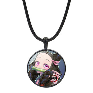 Популярные аниме окружающие аксессуары демон убийца тема время драгоценный камень кулон свитер цепочка Ожерелье - Product Image 6