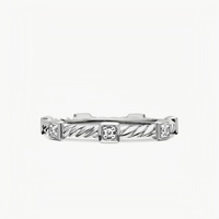 Bague simple et polyvalente en argent sterling 925 pour femme avec moissanite VVS1, bague empilable, cadeau pour mariage, anniversaire, fête DYs