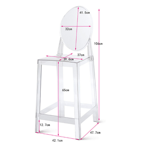 Vente en gros Salle à manger moderne de luxe Banquet en plastique acrylique tabouret de bar transparent Chaises hautes pour la cuisine - Product Image 3