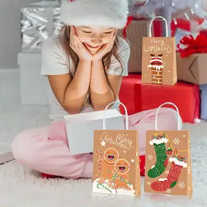 Sacchetto di carta natalizio con stampa personalizzata sacchi di babbo natale sacchetti di natale per regalo