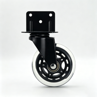 Roue pivotante silencieuse de 75 mm en PU avec support en L, rotation fluide, robuste, logo personnalisé pour meubles de maison