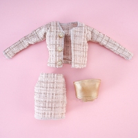 Ensemble de vêtements pour poupée de 30CM (11 pouces), style dame élégante, manteau et robe, trois pièces, pour poupée à l'échelle 1/6.