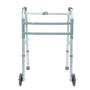 Keyi Wheeled Walking Aid Aluminum Alloy Folding <b>Walker</b> For <b>Elderly</b> Mobility Assistance - Product Image 1