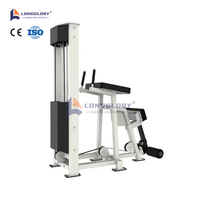 LONGGLORY Appareil de musculation professionnel en acier robuste à charges guidées pour l'entraînement des muscles de la cuisse, machine à flexions aux genoux debout