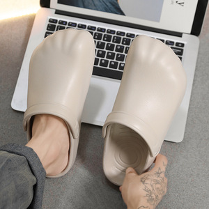 Mules d'été décontractées pour hommes, à bout fermé, antidérapantes, souples et légères, en EVA, grande taille, nouveau modèle, style décalé et mignon, à demi-soutien - Product Image 4