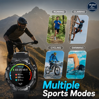 Montre connectée GPS personnalisée avec écran AMOLED de 1,43 pouces, batterie longue durée de 7 à 10 jours, étanche 3ATM, montre de sport robuste pour hommes avec SDK