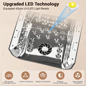 Customized Logo Professional <b>Cordless</b> High Power 108W Portable Handle Removal Base LED UV <b>Lamp</b> <b>Rechargeable</b> with Cooling Fan - Product Image 3