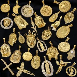 Colgantes Religiosos de Acero Inoxidable con Baño de Oro PVD de 18k, Resistentes al Deslustre y al Agua, para Fabricación de Joyas, Venta al por Mayor - Product Image 1