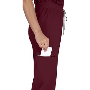 FOXA Women's Scrub Set V-Neck Top <b>Cargo</b> <b>Pants</b> 4-Way <b>Stretch</b> Hospital Uniforms - Product Image 5